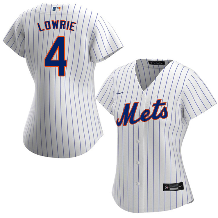 Nike Women #4 Jed Lowrie New York Mets Baseball Jerseys Sale-White